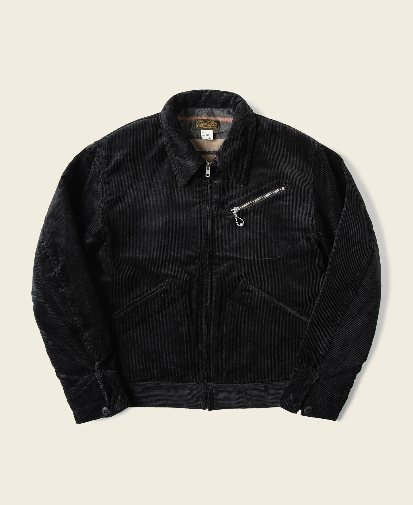 1127-1940s-heavyweight-corduroy-cossack-jacket-black-1.webp 1940s Heavyweight Corduroy Cossack Jacket - Black