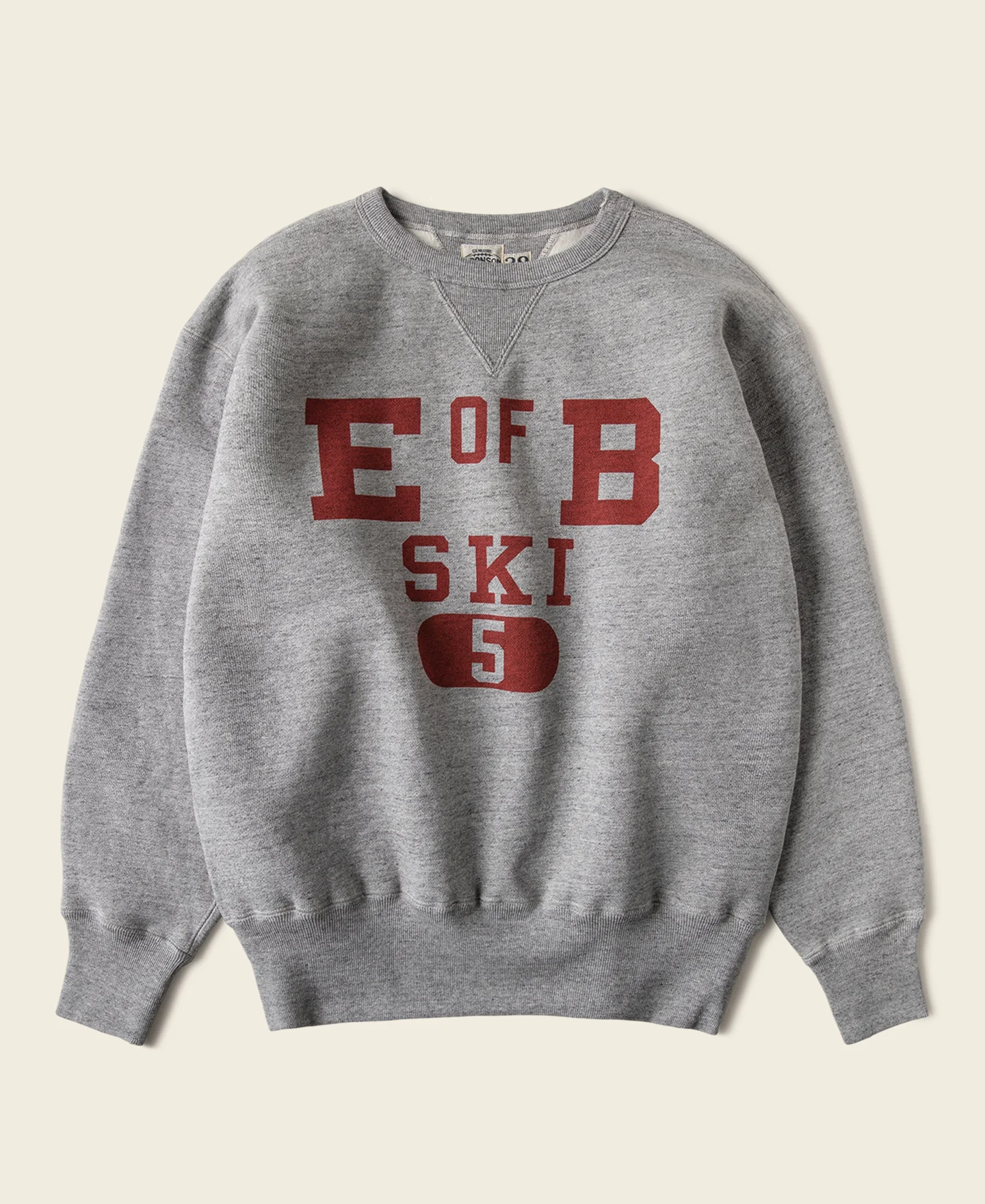 1940s Heavyweight SKI V-Inset Sweater - Gray
