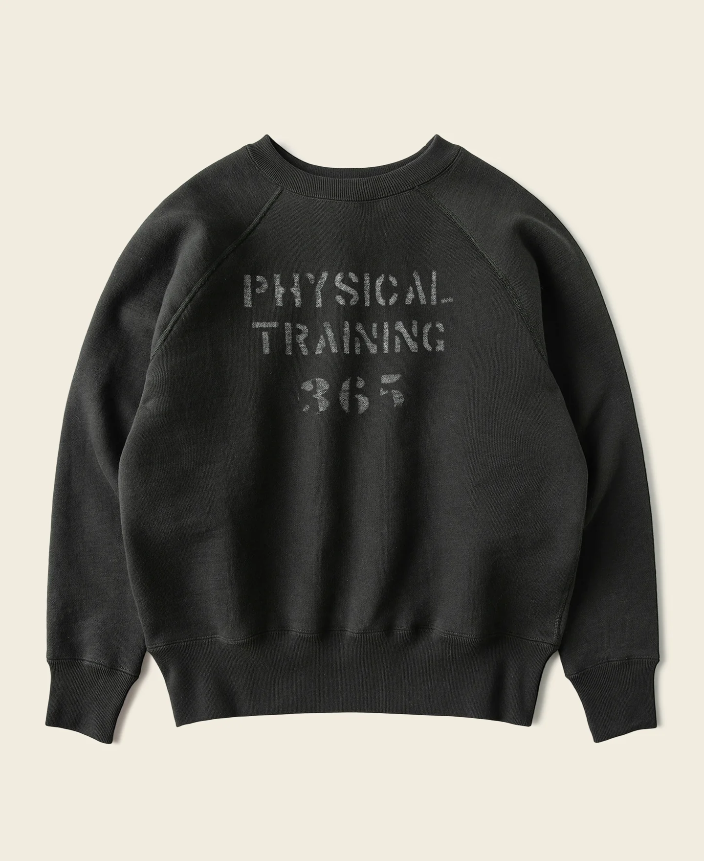 1282-1950s-sports-training-raglan-sleeve-sweater-vintage-black-1.webp 1950s Sports Training Raglan Sleeve Sweater - Vintage Black