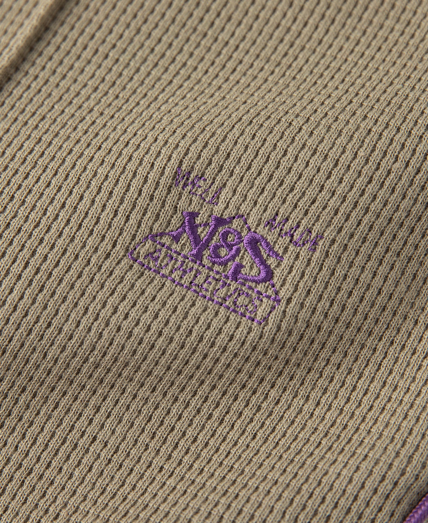 1346-1970s-heavyweight-waffle-knit-jogger-pants-khaki-10.jpg 1970s Heavyweight Waffle Knit Jogger Pants - Khaki
