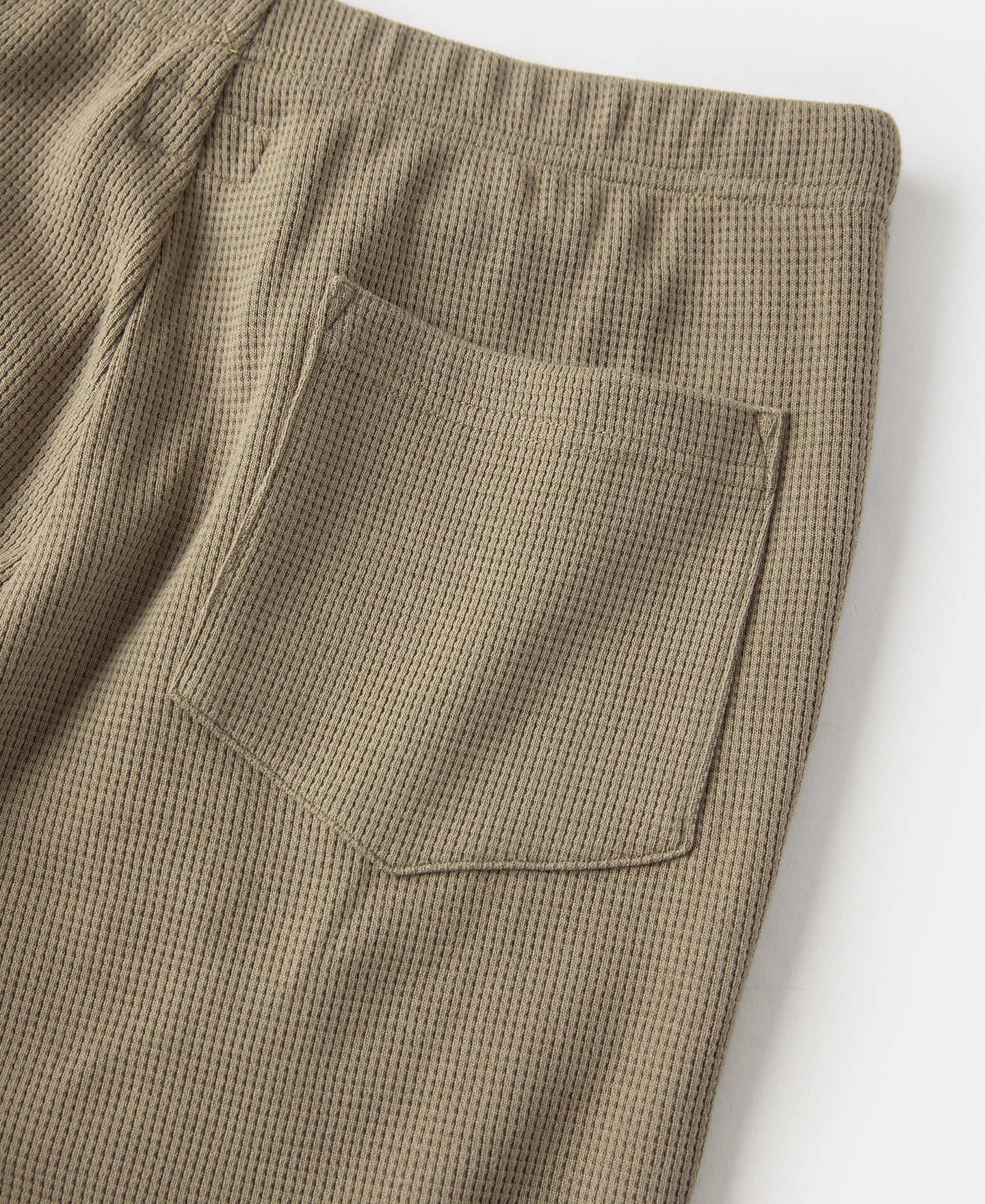 1346-1970s-heavyweight-waffle-knit-jogger-pants-khaki-12.jpg 1970s Heavyweight Waffle Knit Jogger Pants - Khaki