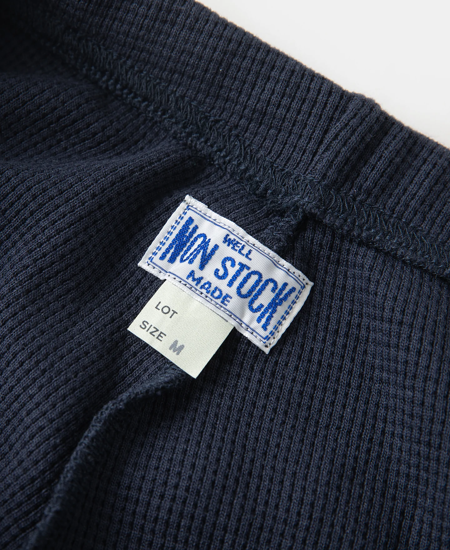 1352-1970s-heavyweight-waffle-knit-jogger-pants-navy-6.webp 1970s Heavyweight Waffle Knit Jogger Pants - Navy