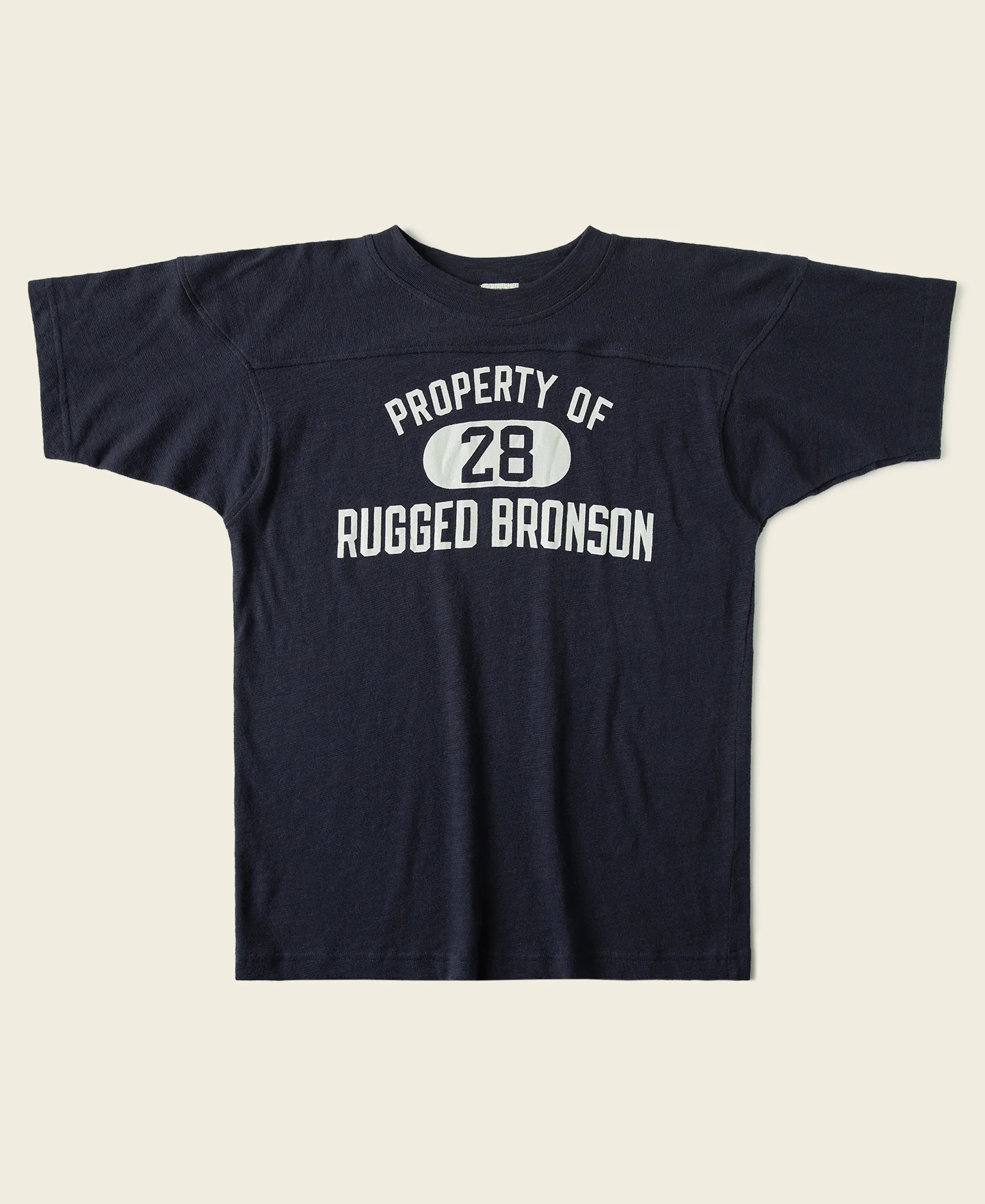 151-1950s-drop-shoulder-football-t-shirt-navy-1.webp 1950s Drop Shoulder Football T-Shirt - Navy