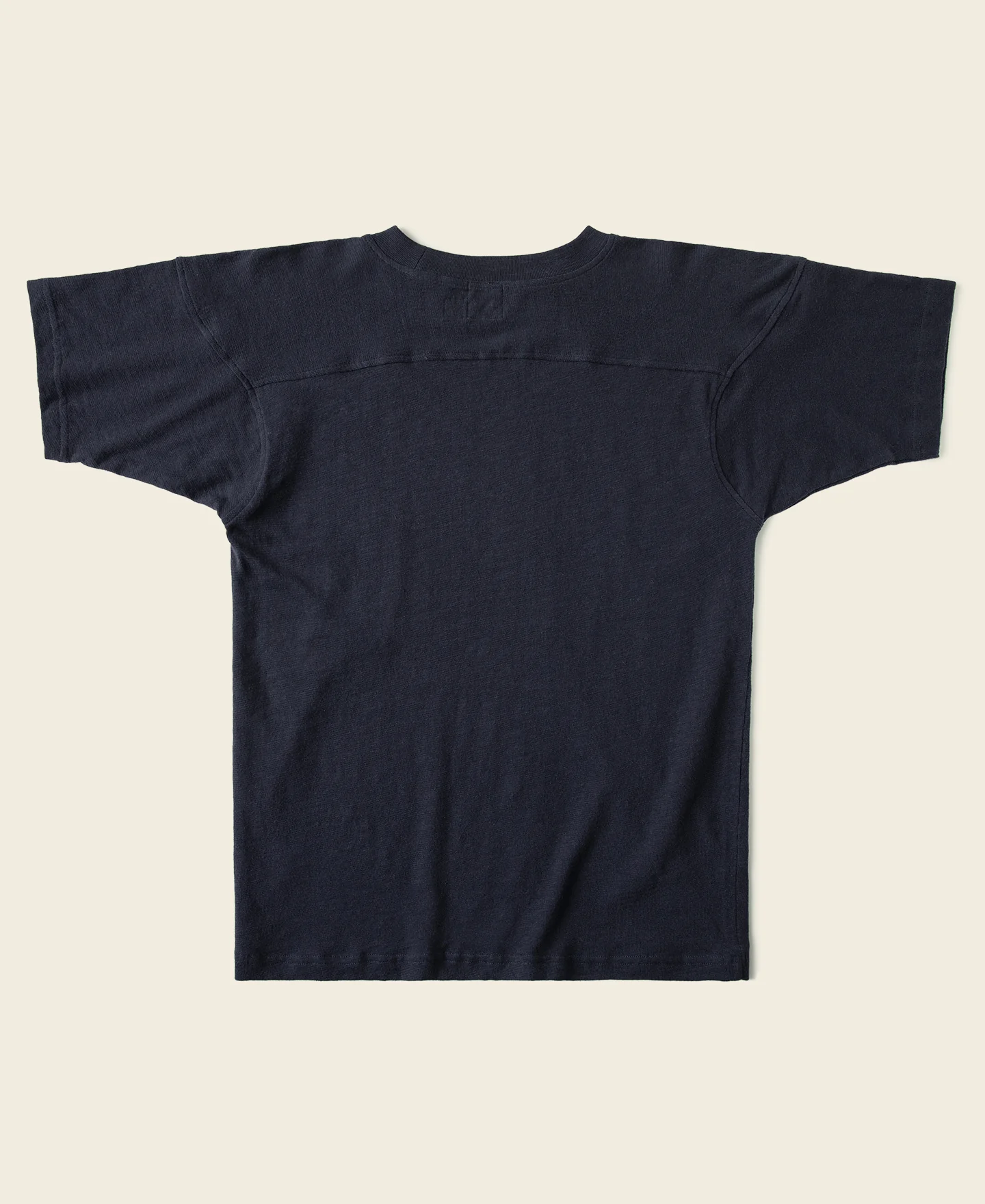 1950s Drop Shoulder Football T-Shirt - Navy