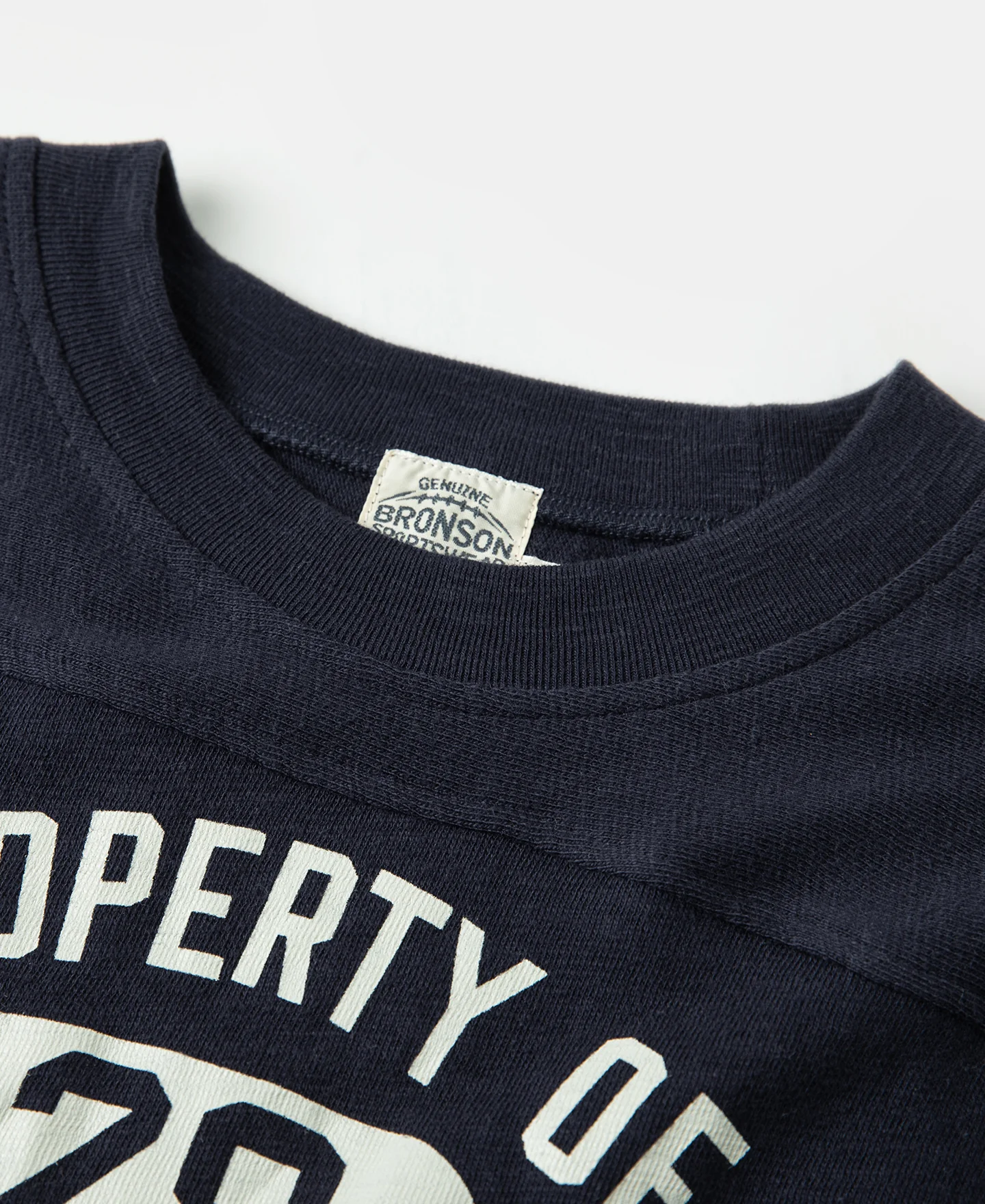1950s Drop Shoulder Football T-Shirt - Navy