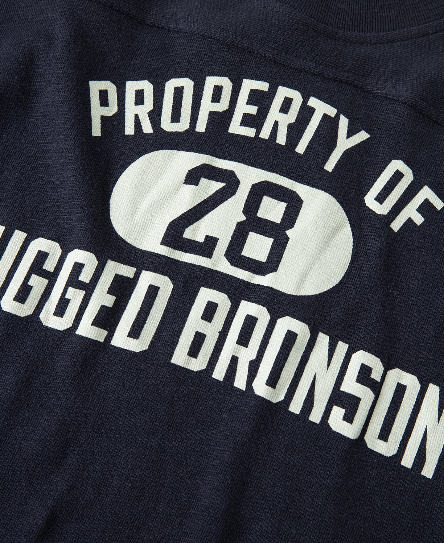 1950s Drop Shoulder Football T-Shirt - Navy