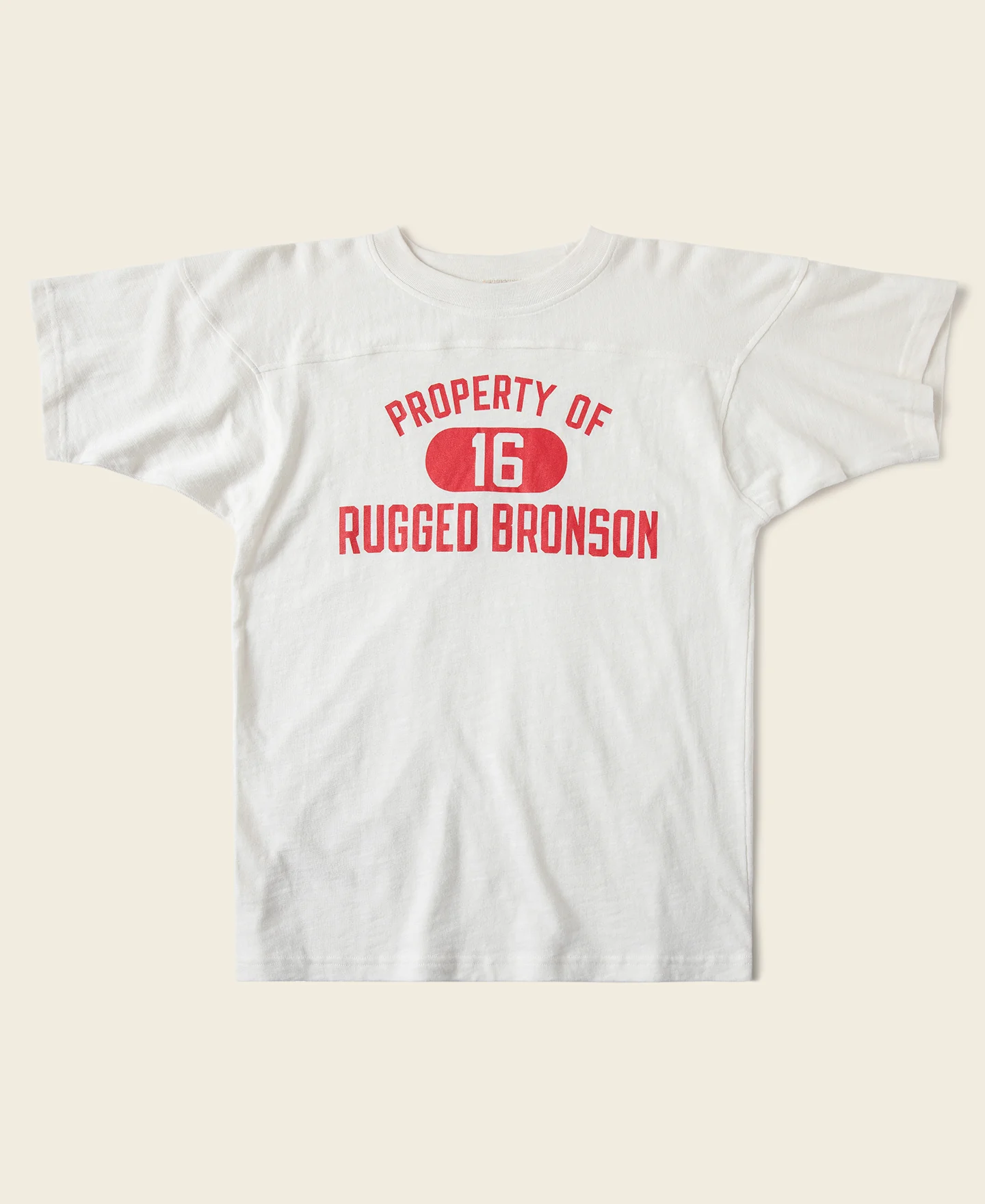 158-1950s-drop-shoulder-football-t-shirt-white-1.webp 1950s Drop Shoulder Football T-Shirt - White