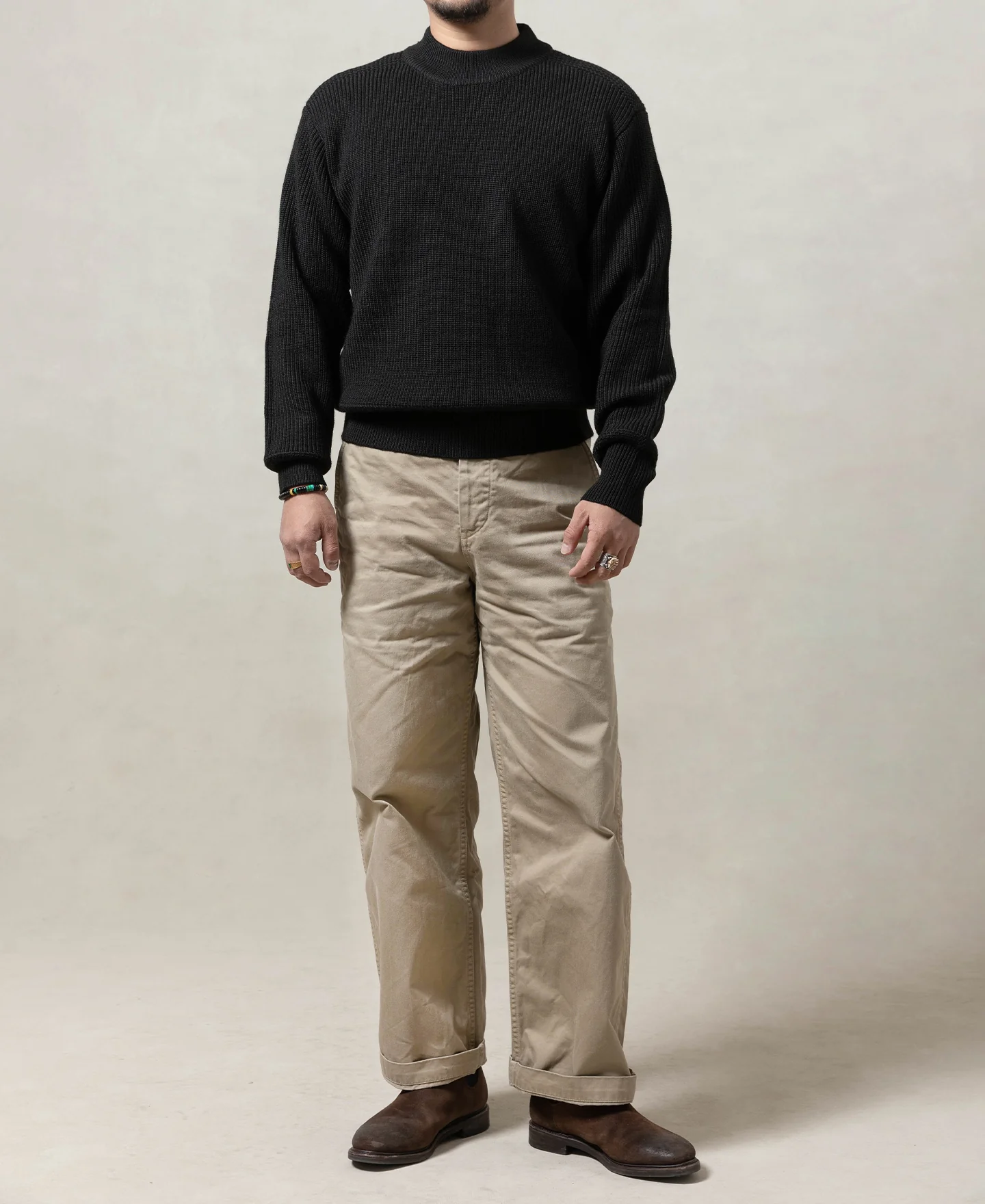 1864-pre-war-model-usn-woolen-sweater-black-6.webp Pre-War Model USN Woolen Sweater - Black