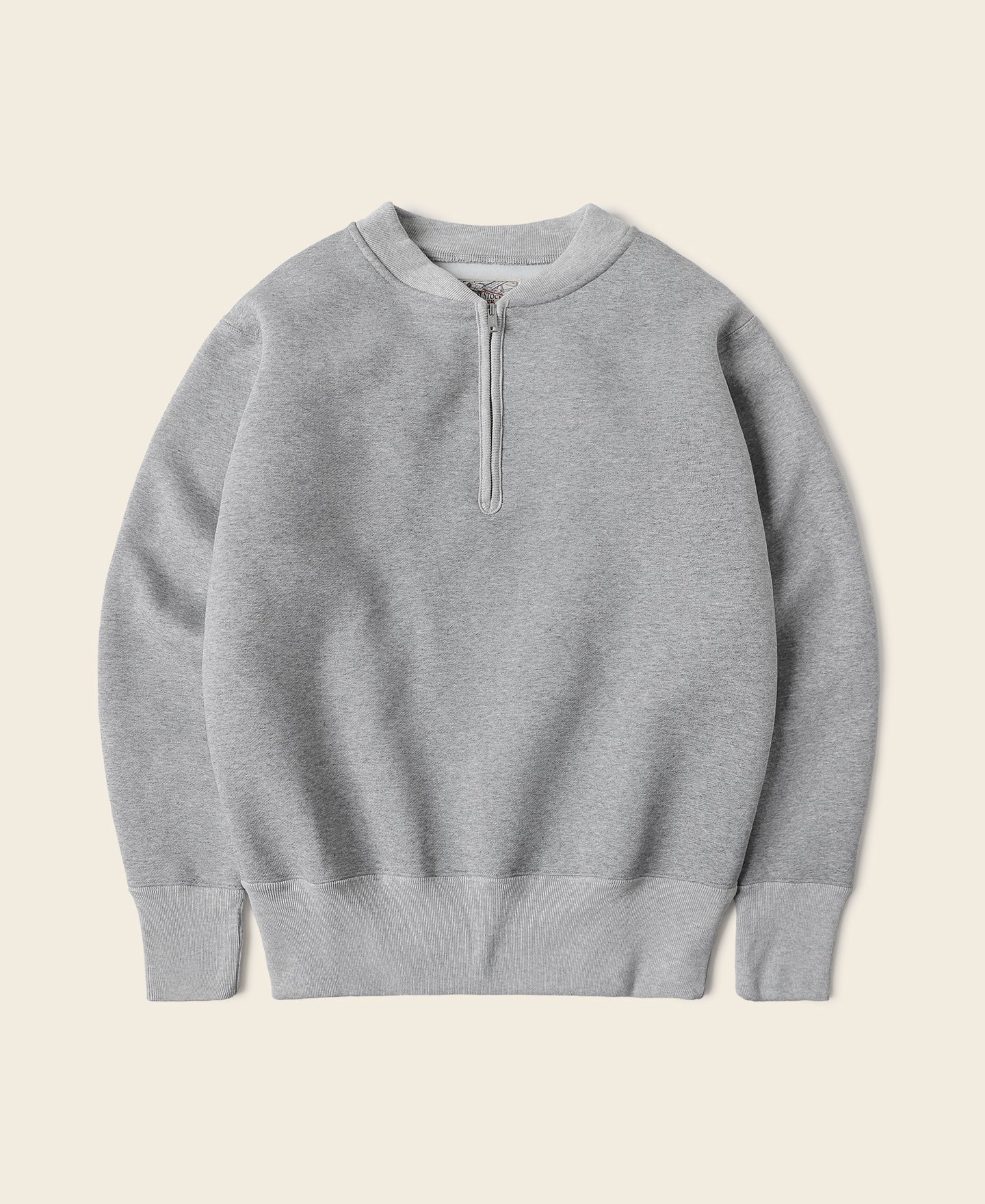 1912-racing-half-zip-heavyweight-fleece-sweatshirt-gray-1.jpg Racing Half-Zip Heavyweight Fleece Sweatshirt - Gray