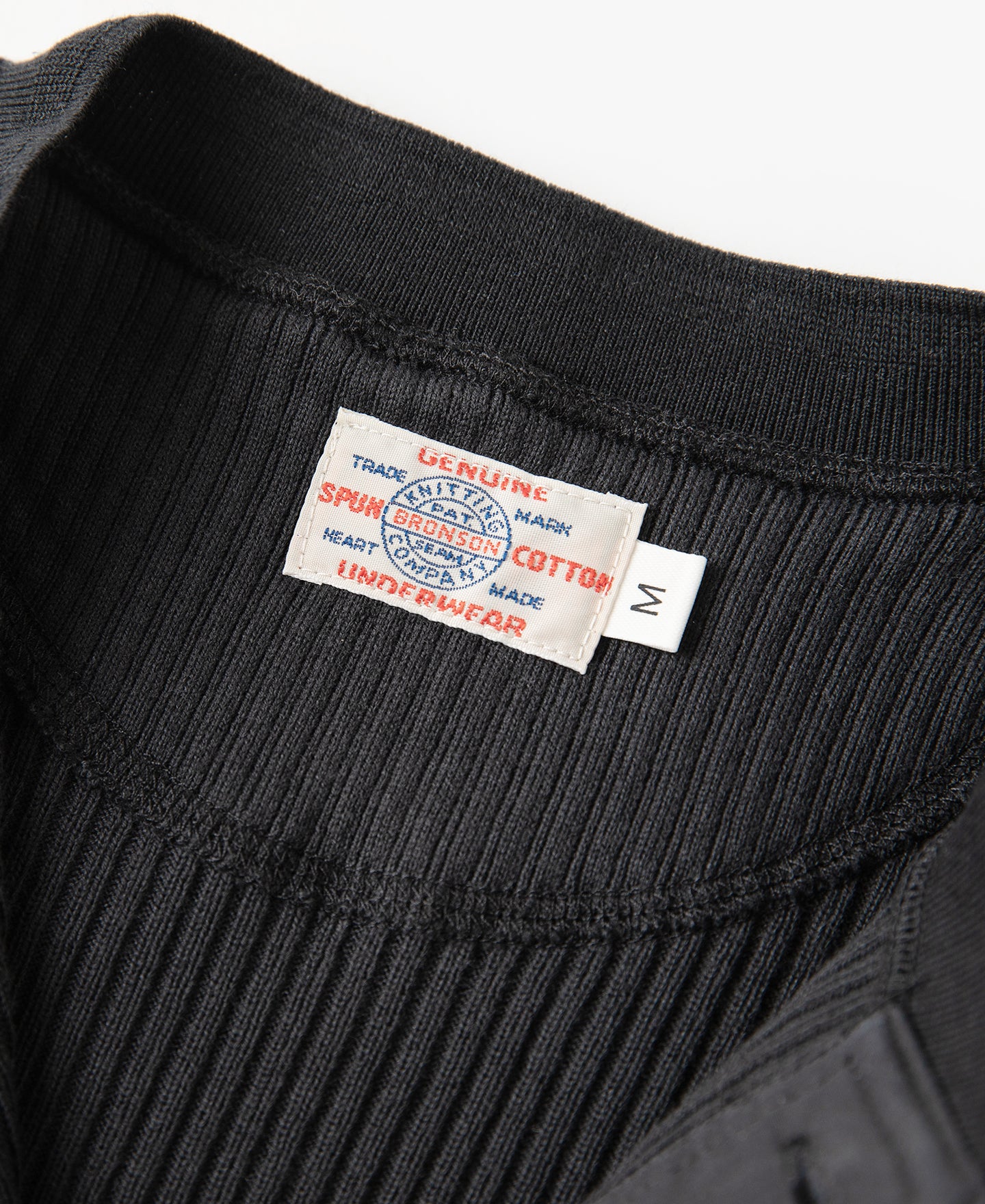 Ribbed Long Sleeve Henley T-Shirt - Black