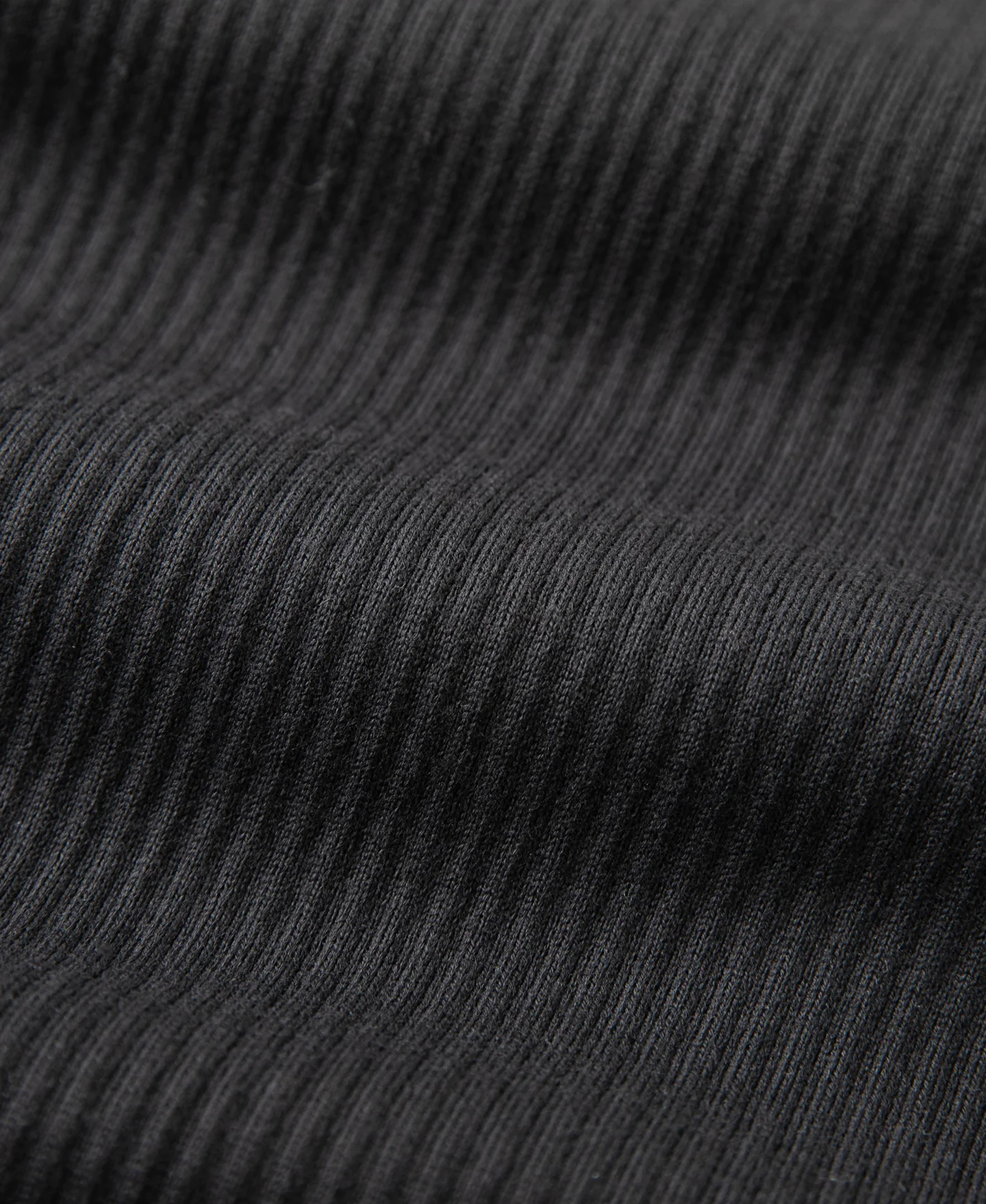Ribbed Long Sleeve Henley T-Shirt - Black