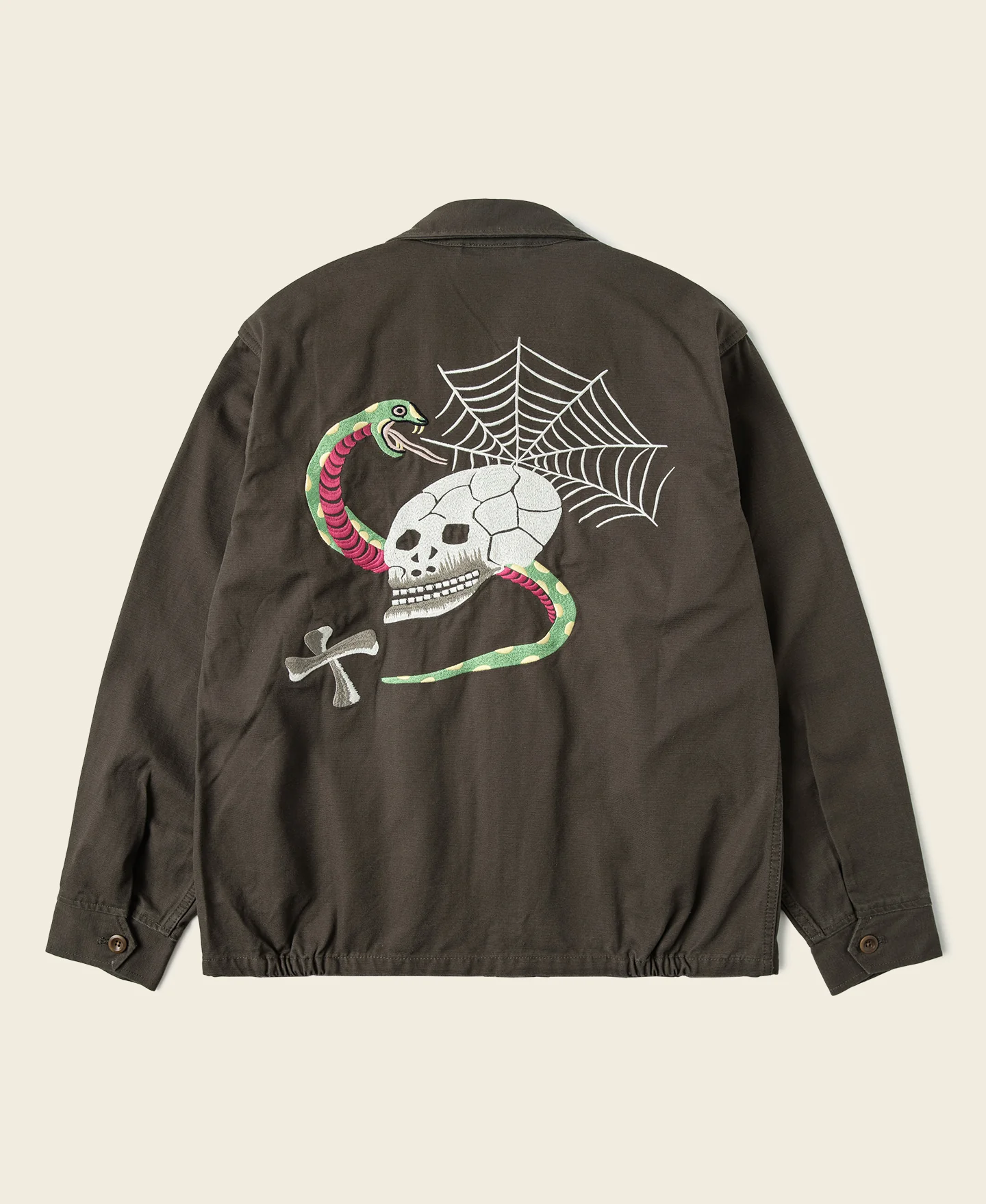 Skull Embroidery Vietnam Souvenir Jacket