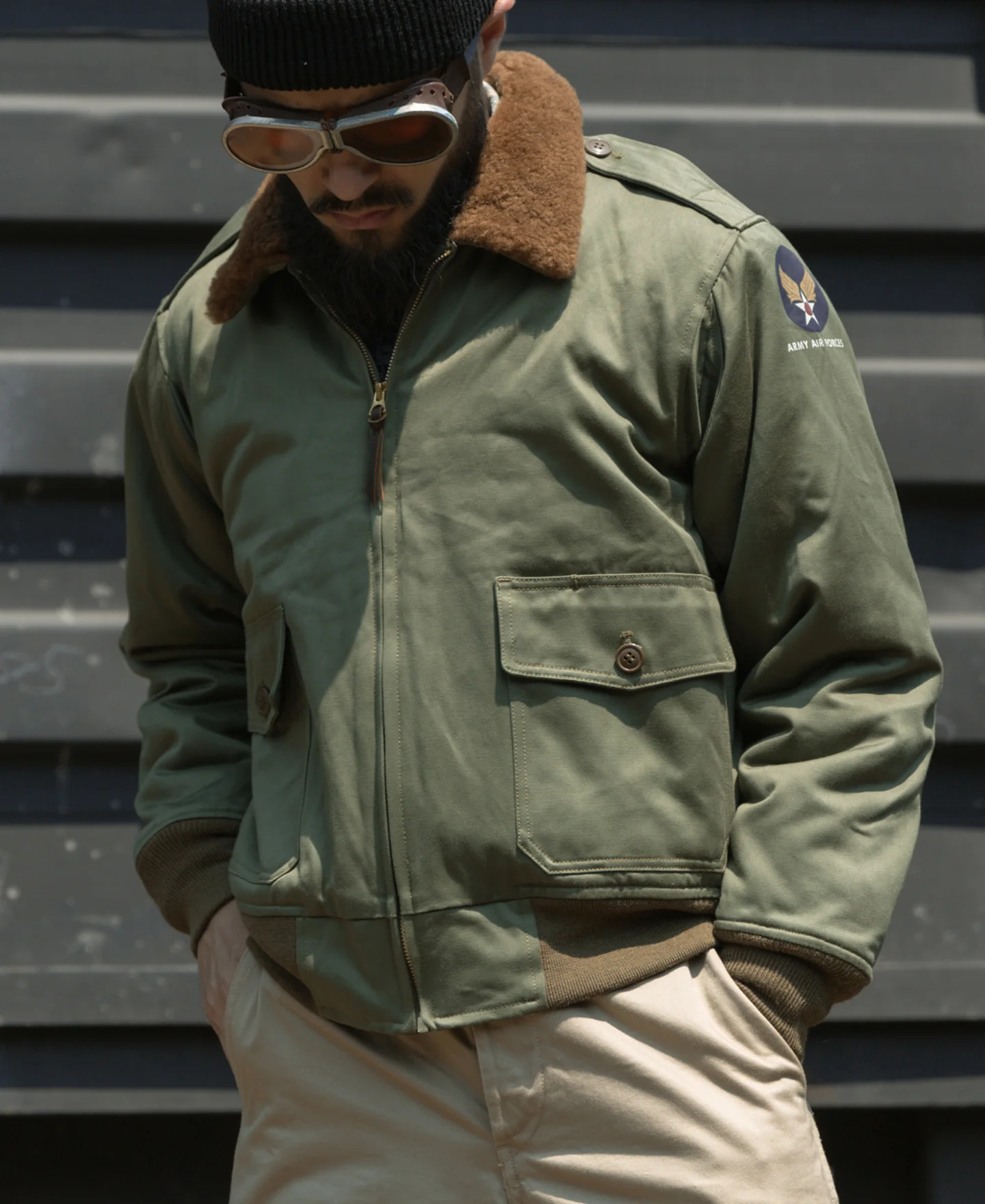 2411-usaaf-type-b-10-flight-jacket-olive-4.webp USAAF Type B-10 Flight Jacket - Olive