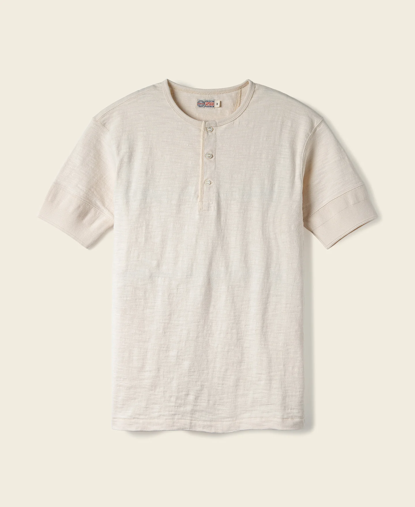 266-loopwheel-tubular-henley-t-shirt-apricot-1.webp Loopwheel Tubular Henley T-Shirt - Apricot