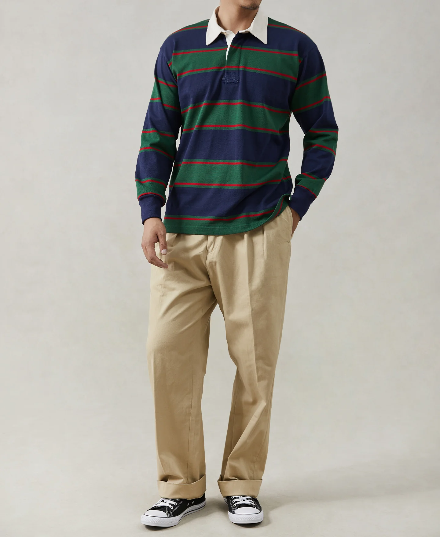 2744-classic-fit-striped-jersey-rugby-shirt-green-navy-red-6.webp Classic Fit Striped Jersey Rugby Shirt - Green/Navy/Red