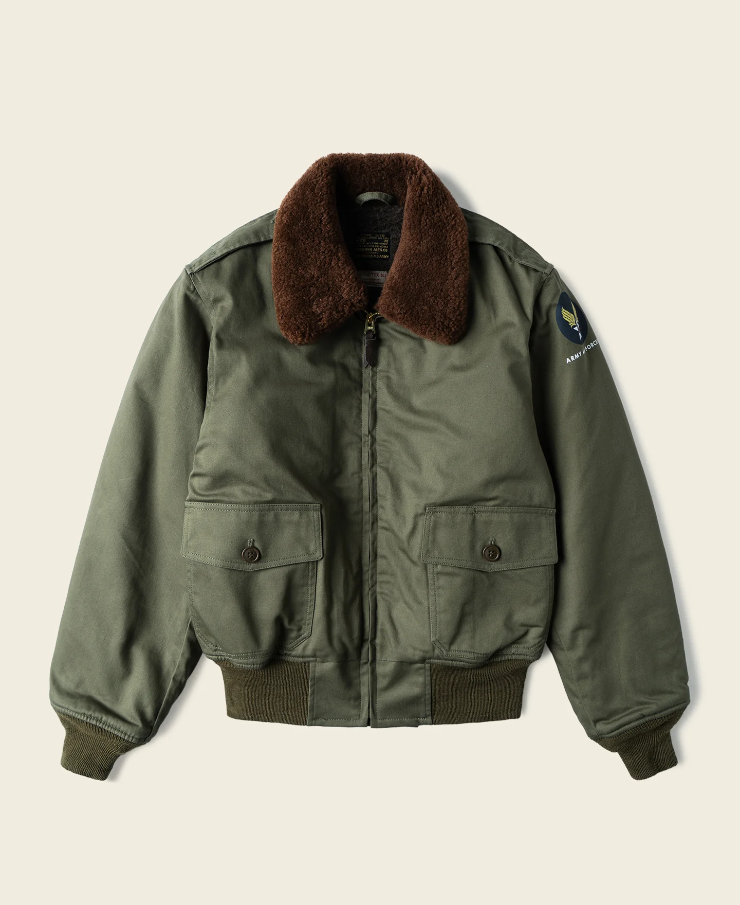 2759-usaaf-type-b-10-flight-jacket-olive-1.webp USAAF Type B-10 Flight Jacket - Olive