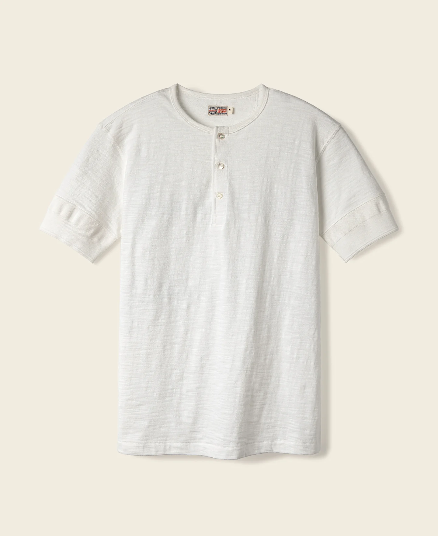 280-loopwheel-tubular-henley-t-shirt-white-1.webp Loopwheel Tubular Henley T-Shirt - White
