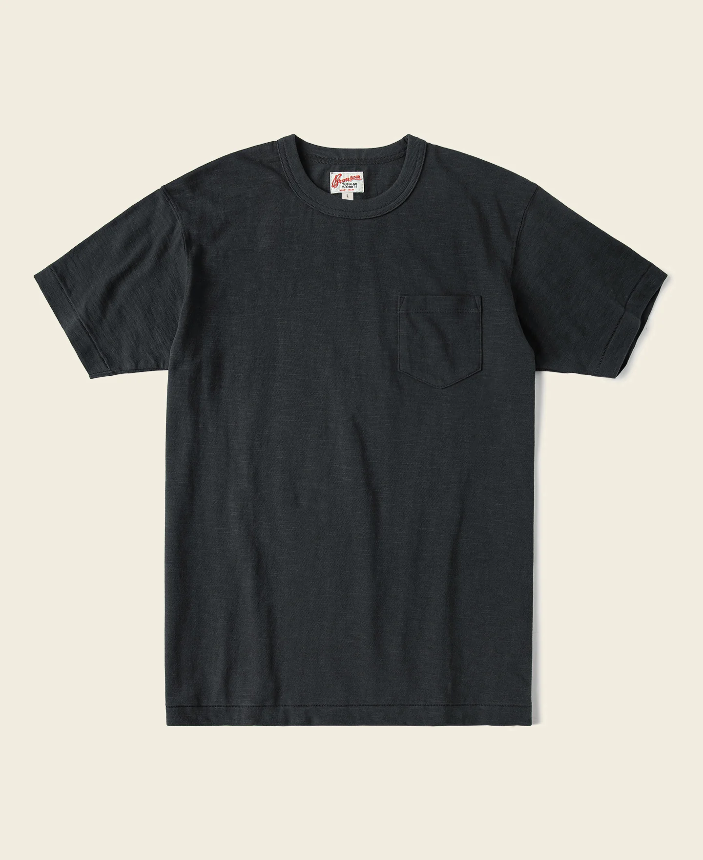 Loopwheel Tubular Slub Cotton Pocket T-Shirt - Vintage Black