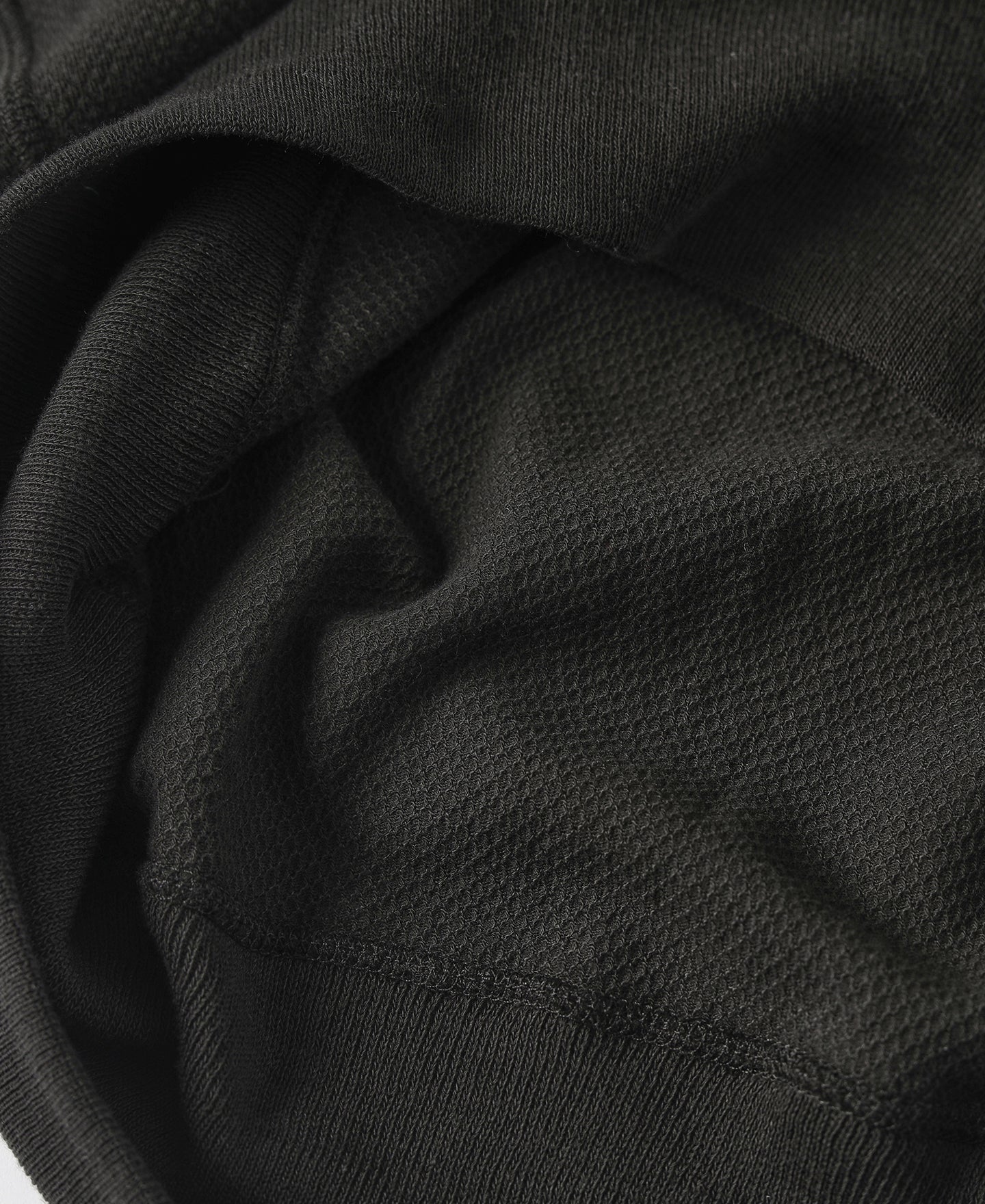 Waffle Knit Pocket T-Shirt - Black