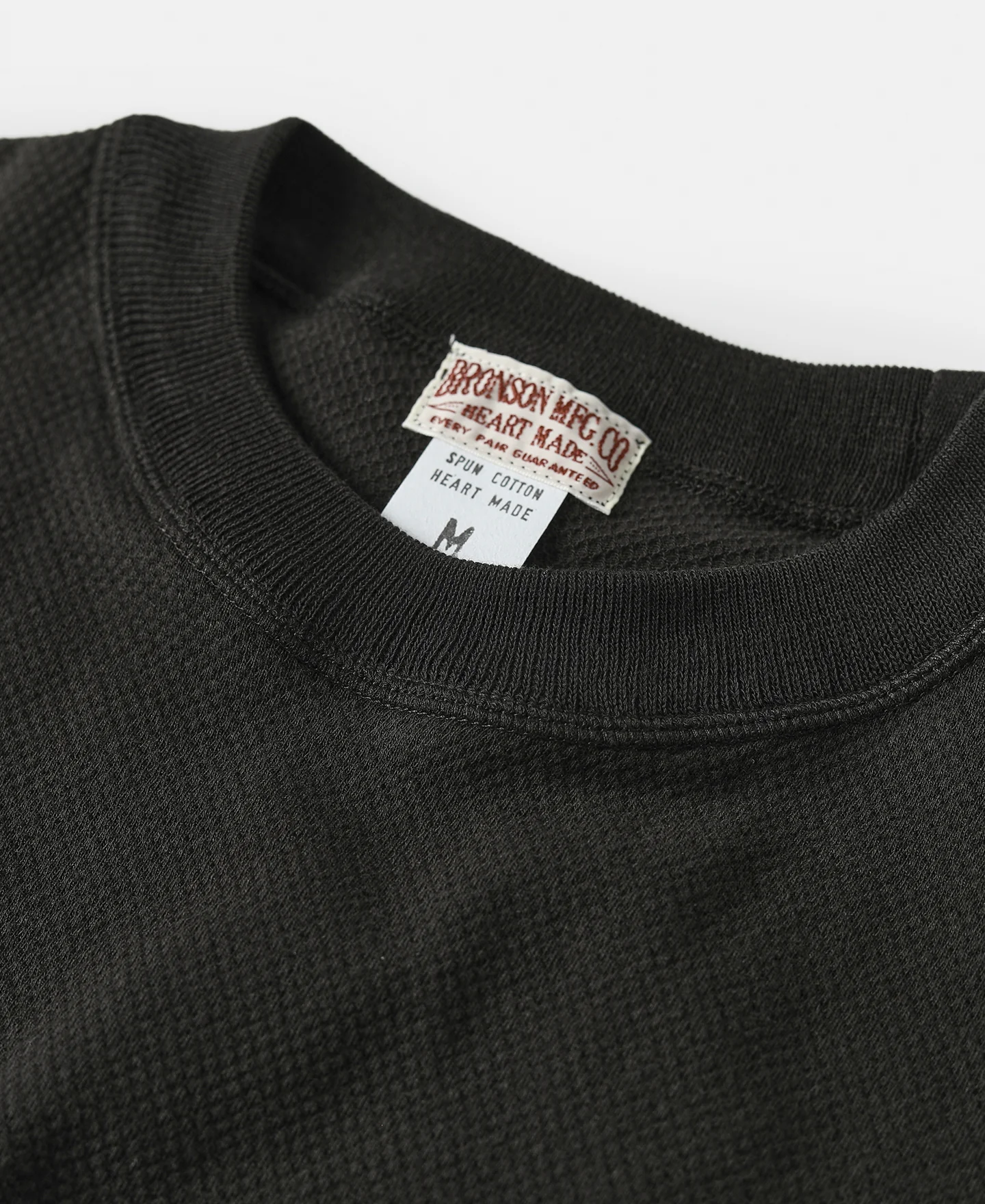 Waffle Knit Pocket T-Shirt - Black