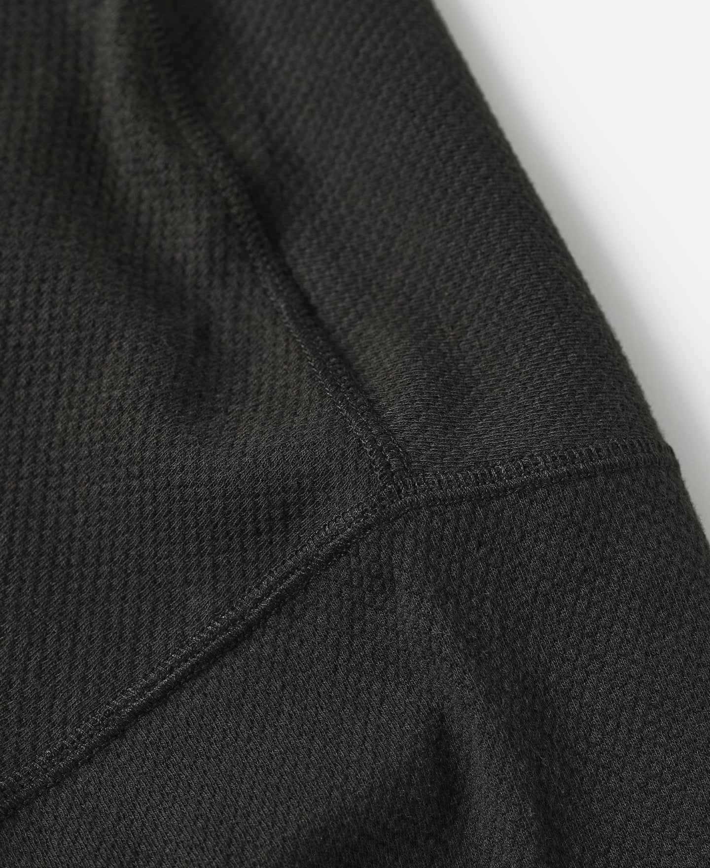 Waffle Knit Pocket T-Shirt - Black