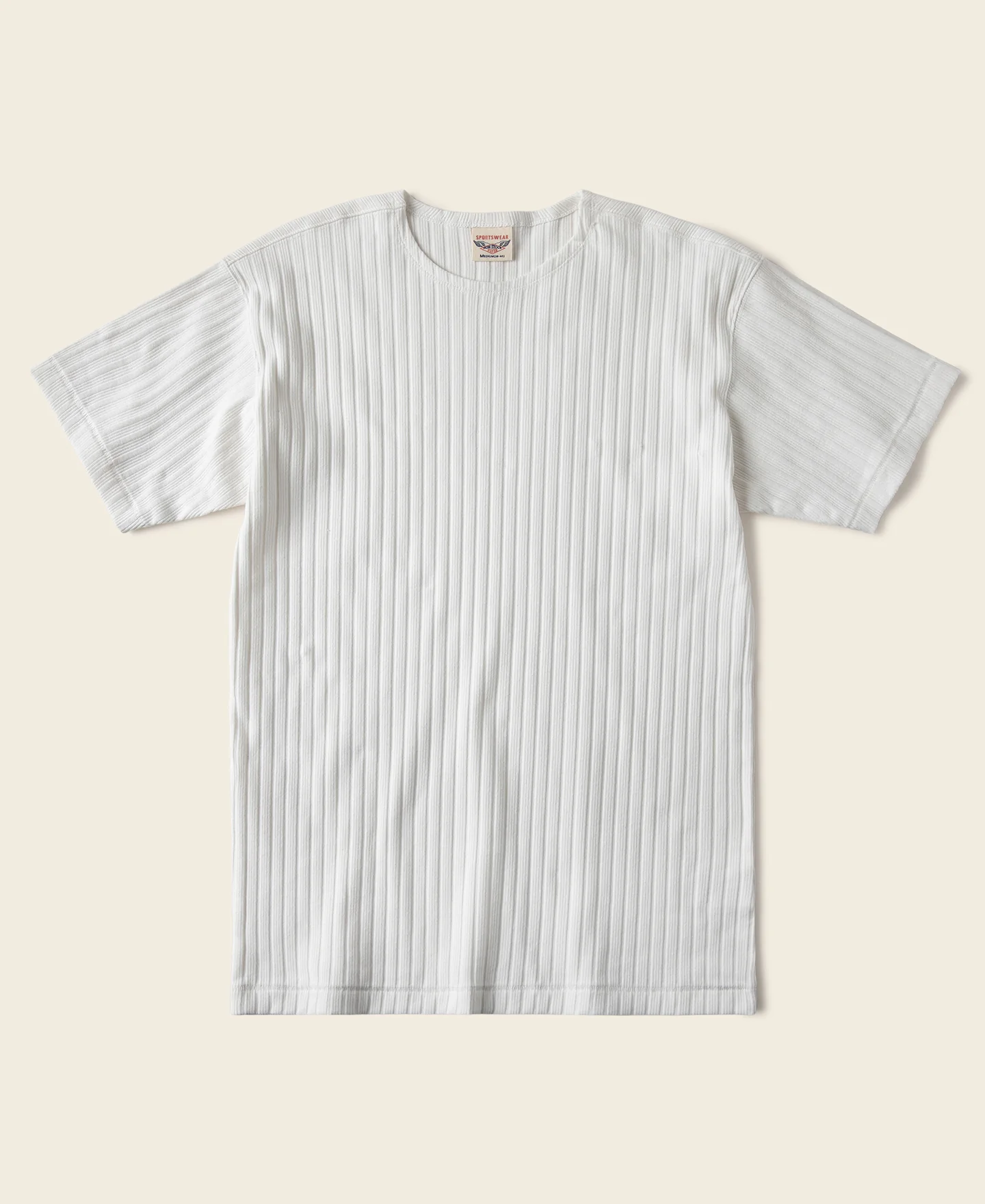 79-1950s-ribbed-cotton-spandex-blend-t-shirt-white-1.webp 1950s Ribbed Cotton-Spandex Blend T-Shirt - White