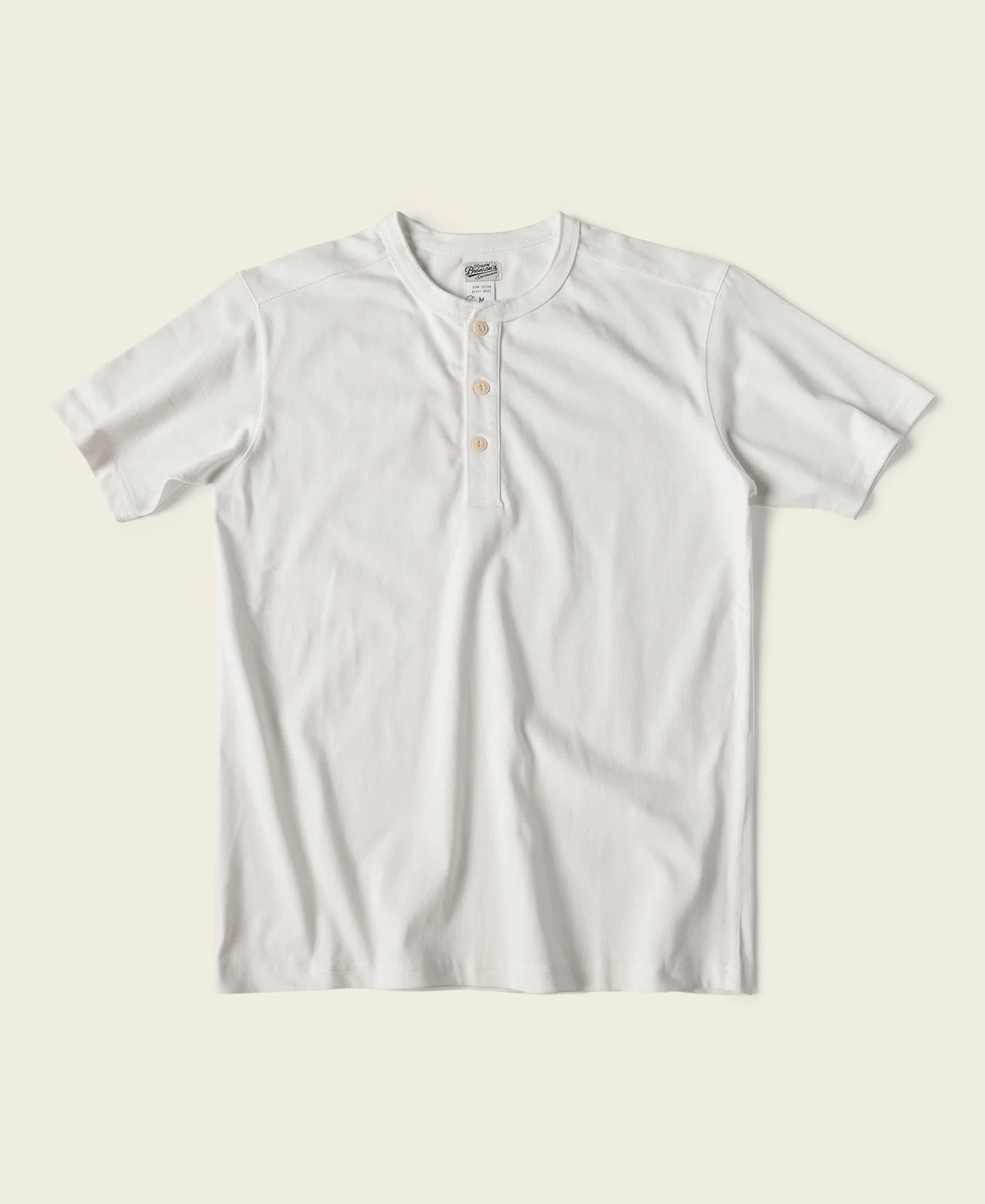 791-10.6-oz-cotton-short-sleeve-henley-t-shirt-white-1.webp 10.6 oz Cotton Short Sleeve Henley T-Shirt - White