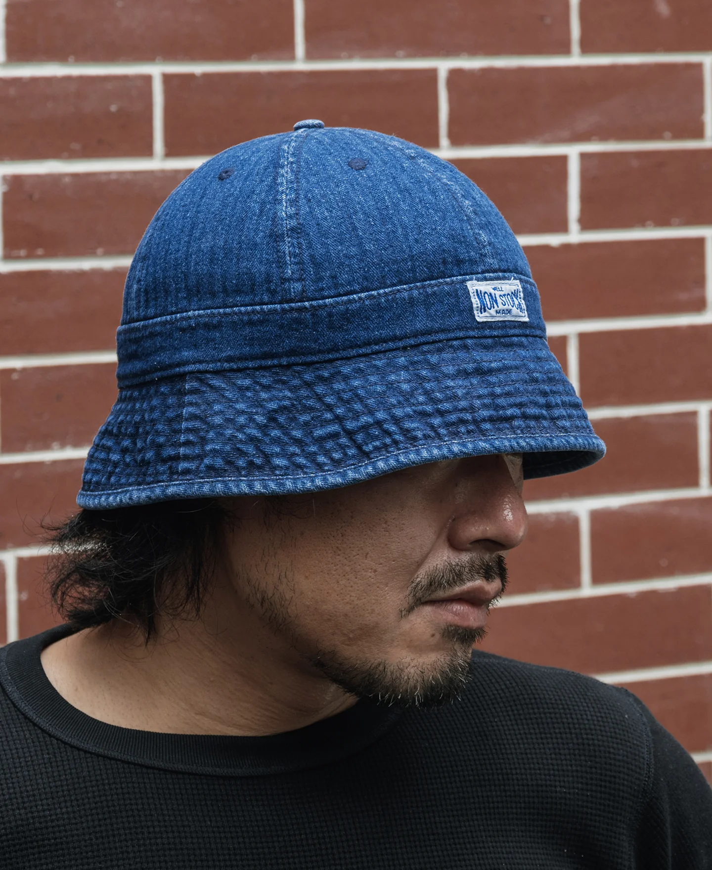 Herringbone Denim Bucket Hat